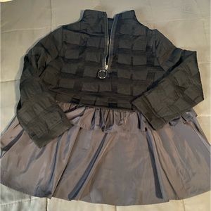 IC Collection: 3/4 Sleeve Ruffle Half Zip Jacket